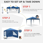 10x10 Pop Up Canopy Tent with 4 Removable Sidewalls, UPF 50+ Waterproof 10x10 Outdoor Portable Canopy for, alternate view 5