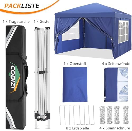 10x10 Pop Up Canopy Tent with 4 Removable Sidewalls, UPF 50+ Waterproof 10x10 Outdoor Portable Canopy for, alternate view 7
