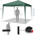 10x10 Pop Up Canopy Tent with 4 Sandbags, Easy Set Up Gazebo, Instant Outdoor Sun Shade &Waterproof Canopy with, alternate