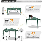 10x10 Pop Up Canopy Tent with 4 Sandbags, Easy Set Up Gazebo, Instant Outdoor Sun Shade &Waterproof Canopy with, alternate