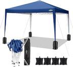 10x10 Pop Up Canopy Tent with 4 Sandbags, Easy Set Up Gazebo, Instant Outdoor Sun Shade &Waterproof Canopy with