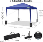 10x10 Pop Up Canopy Tent with 4 Sandbags, Easy Set Up Gazebo, Instant Outdoor Sun Shade &Waterproof Canopy with, alternate