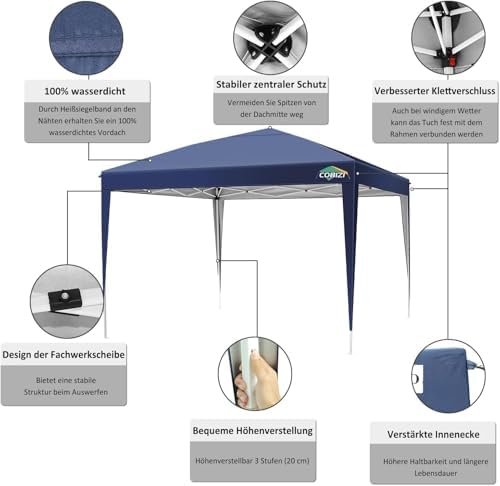 10x10 Pop Up Canopy Tent with 4 Sandbags, Easy Set Up Gazebo, Instant Outdoor Sun Shade &Waterproof Canopy with, alternate