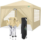 10x10 Pop Up Canopy Tent with 4 Sidewalls,10x10 Easy Up Waterproof Canopy Tents for Parties Camping Exhibition