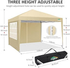 10x10 Pop Up Canopy Tent with 4 Sidewalls,10x10 Easy Up Waterproof Canopy Tents for Parties Camping Exhibition, alternate