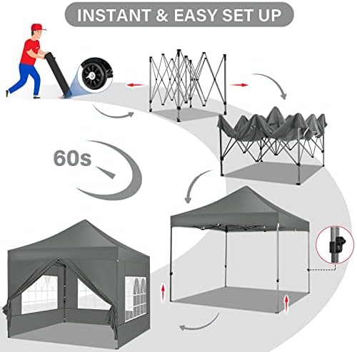 10x10 Pop up Canopy Tent with 4 Sidewalls, alternate view 5