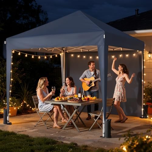 10x10 Pop Up Canopy Tent with 4 Sidewalls, Dark Grey in Dark Grey, alternate view 2