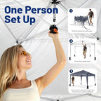 10x10 Pop Up Canopy Tent with 4 Sidewalls, Dark Grey in Dark Grey, alternate view 4