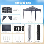 10x10 Pop Up Canopy Tent with 4 Sidewalls, Dark Grey in Dark Grey, alternate view 5