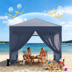 10x10 Pop Up Canopy Tent with 4 Sidewalls, Dark Grey in Dark Grey, alternate view 6