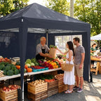 10x10 Pop Up Canopy Tent with 4 Sidewalls, Dark Grey in Dark Grey, alternate view 7