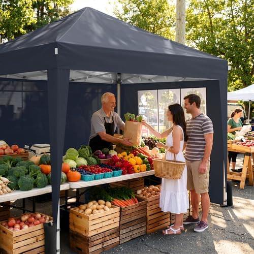 10x10 Pop Up Canopy Tent with 4 Sidewalls, Dark Grey in Dark Grey, alternate view 7