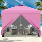10x10 Pop Up Canopy Tent with 4 Sidewalls, Easy Set up, Outdoor Silver Coated Beach Gazebos, Carpas with 4, alternate view 2