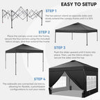 10x10 Pop Up Canopy Tent with 4 Sidewalls, Easy Set up, Outdoor Silver Coated Beach Gazebos, Carpas with 4, alternate view 4