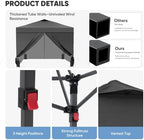 10x10 Pop Up Canopy Tent with 4 Sidewalls, Easy Set up, Outdoor Silver Coated Beach Gazebos, Carpas with 4, alternate view 5