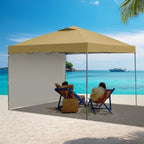 10x10 Pop Up Canopy Tent with 4 Sidewalls, Easy Set up, Outdoor Silver Coated Beach Gazebos, Carpas with 4, alternate view 2
