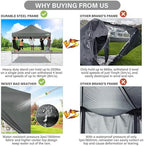 10x10 Pop Up Canopy Tent with 4 Sidewalls, Heavy Duty Canopy, Gray in Gray, alternate view 3