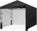 10X10 Pop Up Canopy Tent with 4 Sidewalls, Outdoor, One Push Setup in Pitch black