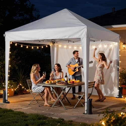10x10 Pop Up Canopy Tent with 4 Sidewalls, White in White, alternate view 2