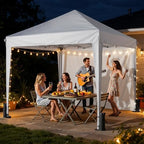10x10 Pop Up Canopy Tent with 4 Sidewalls, White in White, alternate view 2