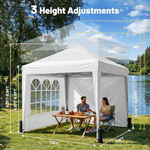 10x10 Pop Up Canopy Tent with 4 Sidewalls, White in White, alternate view 3