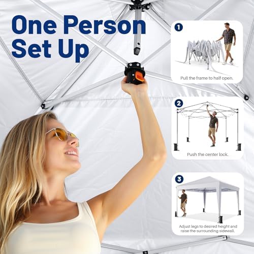 10x10 Pop Up Canopy Tent with 4 Sidewalls, White in White, alternate view 4