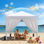 10x10 Pop Up Canopy Tent with 4 Sidewalls, White in White, alternate view 6