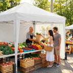 10x10 Pop Up Canopy Tent with 4 Sidewalls, White in White, alternate view 7