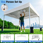 10x10 Pop Up Canopy Tent with Dual Vented Roof, One Push Setup, White in White, alternate view 3
