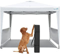 10x10 Pop Up Canopy Tent with Half Sidewall