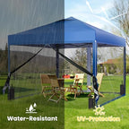10x10 Pop up Canopy Tent with Mosquito Netting, Easy up Gazebo for Patio, Camping and Garden, Includes 4, alternate view 5