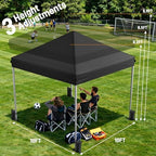 10x10 Pop Up Canopy Tent with One-Push Center Lock, Black in Black, alternate view 3