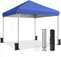 10x10 Pop Up Canopy Tent with One-Push Center Lock, Blue in Blue