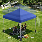 10x10 Pop Up Canopy Tent with One-Push Center Lock, Blue in Blue, alternate view 3