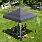 10x10 Pop Up Canopy Tent with One-Push Center Lock, Dark Gray in Dark Gray, alternate view 3