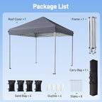 10x10 Pop Up Canopy Tent with One-Push Center Lock, Dark Gray in Dark Gray, alternate view 5
