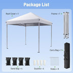 10x10 Pop Up Canopy Tent with One-Push Center Lock, White in White, alternate view 5