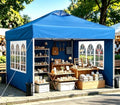 10x10 Pop Up Canopy Tent with One Push Setup, 3 Adjustable Heights, Blue in Blue