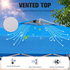10x10 Pop Up Canopy Tent with One Push Setup, 3 Adjustable Heights, Blue in Blue, alternate view 4