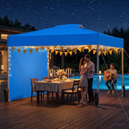 10x10 Pop Up Canopy Tent with One Push Setup, 3 Adjustable Heights, Blue in Blue, alternate view 7