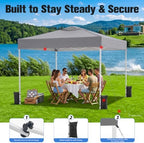 10x10 Pop Up Canopy Tent with One Push Setup, 3 Adjustable Heights, Gray in Gray, alternate view 6