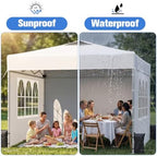 10x10 Pop Up Canopy Tent with One Push Setup, 3 Adjustable Heights, White in White, alternate view 5