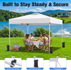 10x10 Pop Up Canopy Tent with One Push Setup, 3 Adjustable Heights, White in White, alternate view 6
