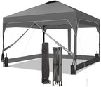 10x10 Pop Up Canopy Tent with One Push Setup, Portable Sun Shade Tent, Instant Easy Up Canopy with 4-Sidewalls &
