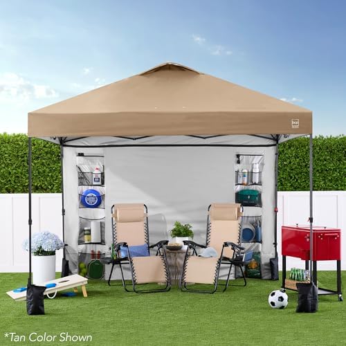 10x10 Pop Up Canopy Tent with Sidewall, Blue/White, alternate view 2