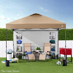 10x10 Pop Up Canopy Tent with Sidewall, Blue/White, alternate view 2