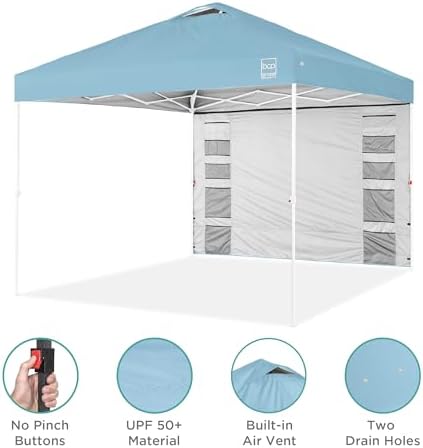 10x10 Pop Up Canopy Tent with Sidewall, Blue/White, alternate view 6