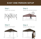 10x10 Pop Up Canopy Tent with Sidewall, Brown in Brown, alternate view 5