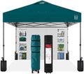10x10 Pop Up Canopy Tent with Sidewall, Cerulean