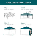 10x10 Pop Up Canopy Tent with Sidewall, Cerulean, alternate view 5